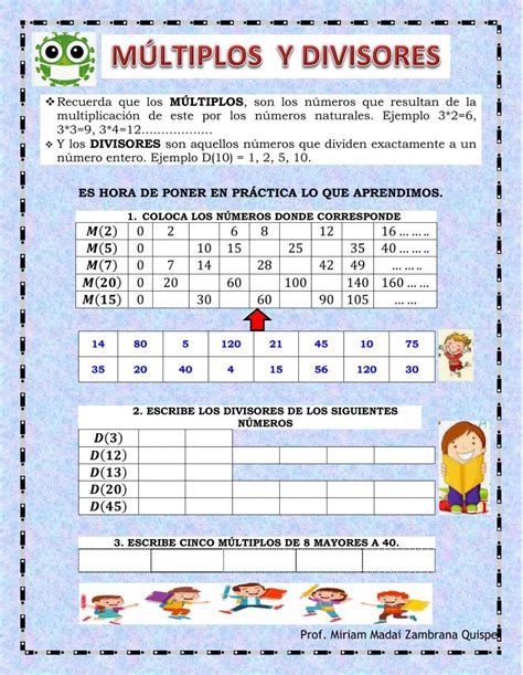 múltiplos e divisores.